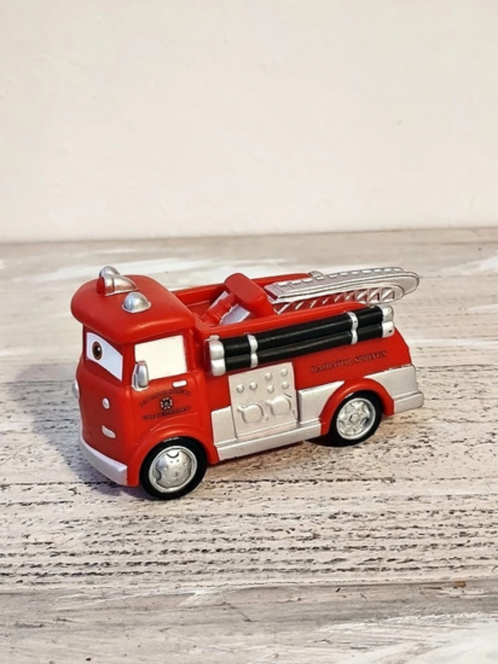 Disney Pixar Radiator Springs Red The Fire Truck Soft Plastic Baby or Bath Toy